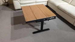 Couchtisch SW0900WESW Tischplatte Wildeiche Furniert Gestell Schwarz Lackiert Position Arretierbar