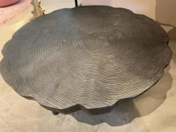 Couchtisch Toshiko Aluminium Sandgussverfahren Graphit Anthrazit Baumschreiben Design