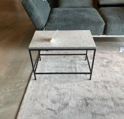 Couchtisch Tray Tischplatte Granit Dunkel Gestell Metall Schwarz Pulverbeschichtet