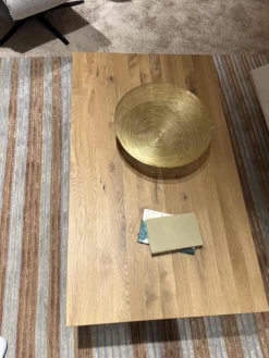 Couchtisch Tucson Platte Wildeiche Massiv Geölt Bodenplatte Metall Schwarz