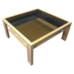 Couchtisch Venta In Eiche Massiv Bianco Geölt Mit Bronzeglanseinlage Und Holzablageplatte In Tischlerplatte Furniert