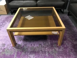 Couchtisch Venta In Eiche Massiv Bianco Geölt Mit Bronzeglanseinlage Und Holzablageplatte In Tischlerplatte Furniert