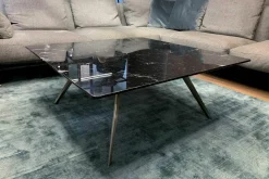 Couchtisch Zefiro Platte Marmor Nero Marquina Poliert Schwarz Gestell Metall Satiniert Schwarz