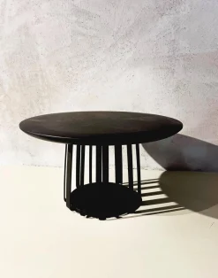 Couchtischset BC09 Tischplatte Eiche Schwarz Gebeizt Und Maramor Calacatta Veneto Weiß Beige Mit Kieselkante Gestell Aluminium Elioxiert Bronze Schwarz