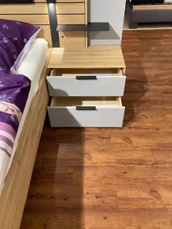 Doppelbett Scottsdale Wildeiche Soft Gebürstet Lack Samtgrau Grau Ohne Matratzen Lattenrost sowie Dekkoration