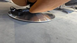 Drehsessel 7722 Leder Buffalo 33 Ocker Braun Teller Edelstahloptik Mit Nackenkissen