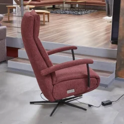 Drehsessel Beppo Stoff Lugo 31 Marsala Rot Armlehne Metall Schwarz Kreuzfuß Metall Schwarz