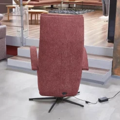 Drehsessel Beppo Stoff Lugo 31 Marsala Rot Armlehne Metall Schwarz Kreuzfuß Metall Schwarz