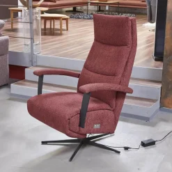 Drehsessel Beppo Stoff Lugo 31 Marsala Rot Armlehne Metall Schwarz Kreuzfuß Metall Schwarz