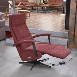 Drehsessel Beppo Stoff Lugo 31 Marsala Rot Armlehne Metall Schwarz Kreuzfuß Metall Schwarz