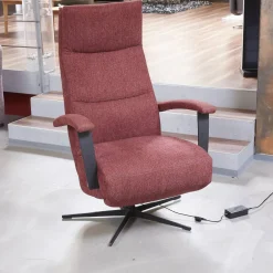 Drehsessel Beppo Stoff Lugo 31 Marsala Rot Armlehne Metall Schwarz Kreuzfuß Metall Schwarz