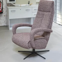 Drehsessel Boss Mit Hocker Stoff Oasis 205 Cabarnet Kreuzdrehfuß Metall Schwarz