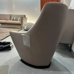 Drehsessel Cantate 682 101 Innen Stoff Divina Melange 2 220 Grau Außen Leder Ceras Brindle 2110 Beige