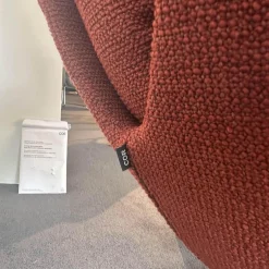 Drehsessel Cordia Lounge Stoff 80 8189 Rostrot Rot Fußkreuzgestell Lack F05 Schwarz Inklusive Hocker