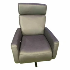 Drehsessel EM Salo Leder Levita Anthrazit Sternfußgestell Schwarz Matt Lackiert