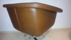 Drehsessel Falcon Leder 1 Kastanie Braun Gestell Verchromt