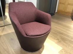 Drehsessel Flint Leder 359 Aubergine Stoff Divina Bordeaux