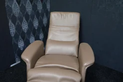 Drehsessel Madrid Leder Avantgard Trüffel mit Relaxfunktion und Hochklappbarem Rücken