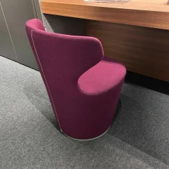 Drehsessel Mini Papilio Stoff 2153 790 Ego Vinaccia Violett Gestell Grau Metallisiert