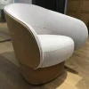 Drehsessel Roc Stoff Beige Leder 490 Camel