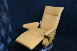 Drehsessel Tino Leder Punch Curry Drehteller Metall mit Manueller Relaxfunktion