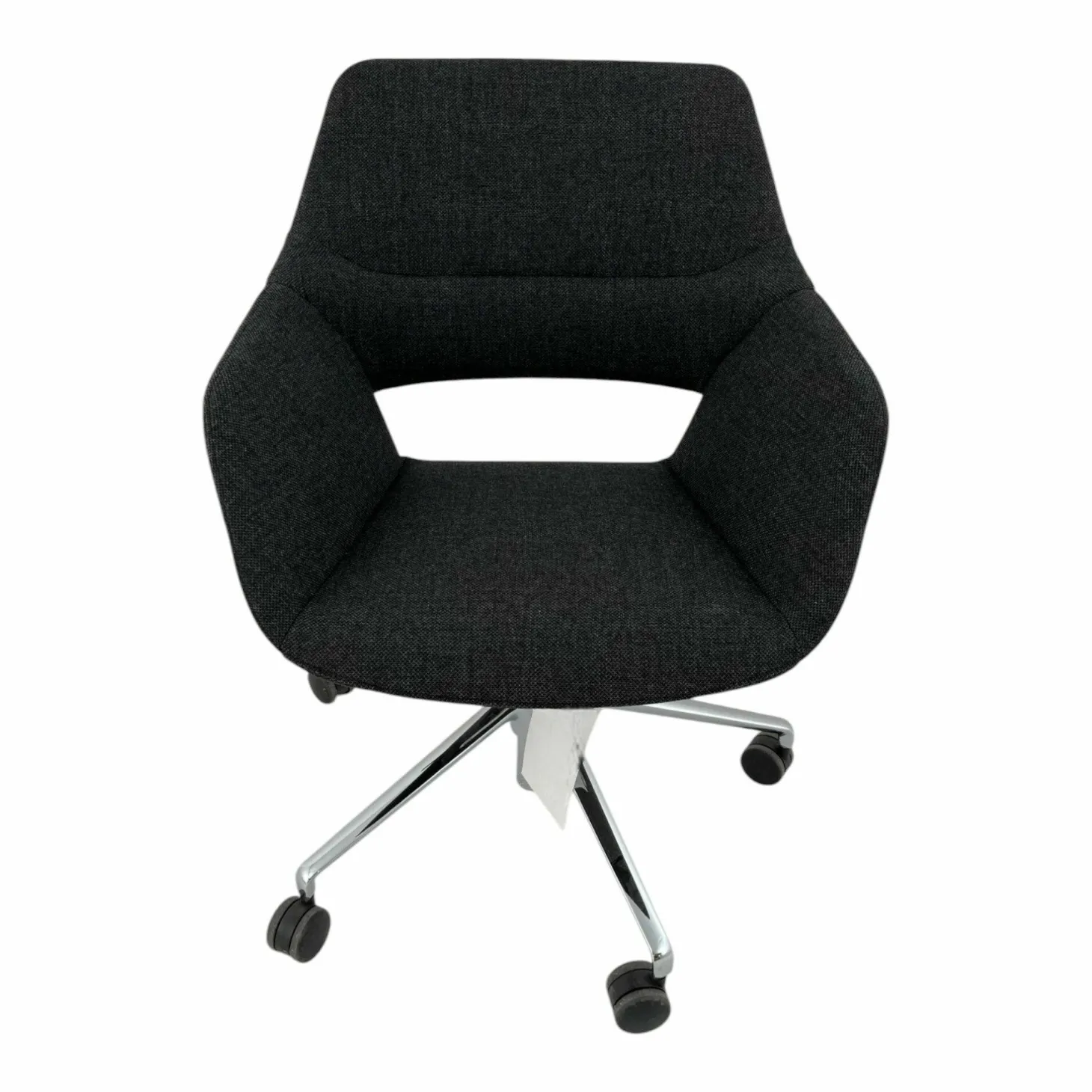 Drehstuhl OCCO Conference 224 63 Stoff 65 Re Wool 198 Schwarz Gestell Stahl Verchromt Mit Rollen Schwarz