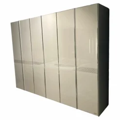 Drehtürenschrank 45201 Front Sandglas mit Siebdrucke Korpus Sandfarben 6 Türen und 2 Schubladen