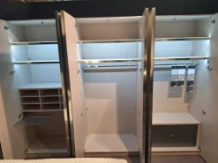Drehtürenschrank 45201 Front Sandglas mit Siebdrucke Korpus Sandfarben 6 Türen und 2 Schubladen
