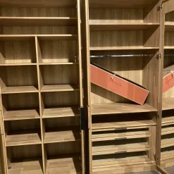 Drehtürenschrank Anconia Eiche Natur Griffe Anthrazit 6-Türig