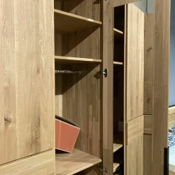 Drehtürenschrank Anconia Eiche Natur Griffe Anthrazit 6-Türig