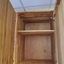 Drehtürenschrank Endlosschrank Wildeiche Massiv Parkettverleimt mit Beleuchtung