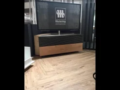 Eck Lowboard Media Corner 709 BB CCC 000 Balkeneiche Furniert Bianco Lack Cubanit Grau