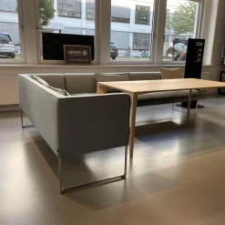 Eckbank Mell Stoff Hellblau Metallgestell Verchromt, Stoff 9705 - hellblau