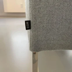 Eckbank Mell Stoff Hellblau Metallgestell Verchromt, Stoff 9705 - hellblau