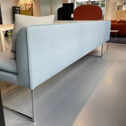 Eckbank Mell Stoff Hellblau Metallgestell Verchromt, Stoff 9705 - hellblau