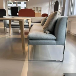 Eckbank Mell Stoff Hellblau Metallgestell Verchromt, Stoff 9705 - hellblau