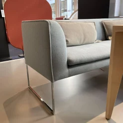 Eckbank Mell Stoff Hellblau Metallgestell Verchromt, Stoff 9705 - hellblau