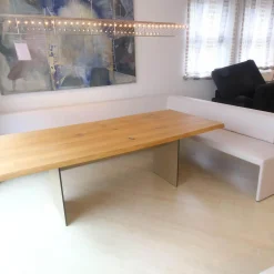 Eckbank Together 290 Bezug Leder Cashmere 1344 Light Grey Hellgrau Mit Kunststoffgleitern