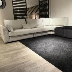 Eckgarnitur Adino Bezug Stoff 4183 Shaggy 3525 Light Grey Grau Und 1605 Velvet Raven Anthrazit Ohne Kissen