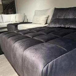 Eckgarnitur Adino Bezug Stoff 4183 Shaggy 3525 Light Grey Grau Und 1605 Velvet Raven Anthrazit Ohne Kissen