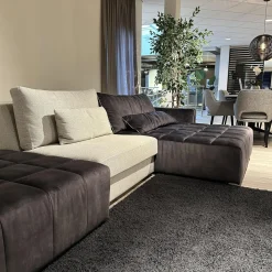 Eckgarnitur Adino Bezug Stoff 4183 Shaggy 3525 Light Grey Grau Und 1605 Velvet Raven Anthrazit Ohne Kissen