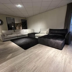 Eckgarnitur Adino Bezug Stoff 4183 Shaggy 3525 Light Grey Grau Und 1605 Velvet Raven Anthrazit Ohne Kissen