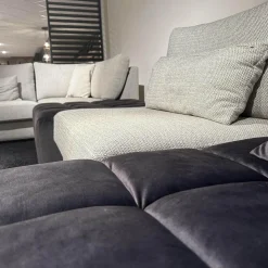 Eckgarnitur Adino Bezug Stoff 4183 Shaggy 3525 Light Grey Grau Und 1605 Velvet Raven Anthrazit Ohne Kissen