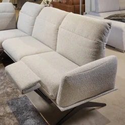 Eckgarnitur Calmo Bezug 13 Aquaclean Cosmo Kufe Schwarz Matt Inklusive Motorischer Fußstütze