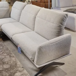 Eckgarnitur Calmo Bezug 13 Aquaclean Cosmo Kufe Schwarz Matt Inklusive Motorischer Fußstütze