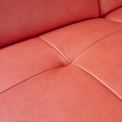 Eckgarnitur Luna Bezug Leder Kevin Cherry Fuß Schwarz Matt Mit Elektrischer Verstellung