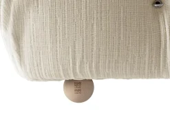 Eckiges Sofa Camaleonda Stoff Chenille Enia Elfenbein Weiß Untergestell MDF Füße Buche Natur