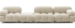 Eckiges Sofa Camaleonda Stoff Chenille Enia Elfenbein Weiß Untergestell MDF Füße Buche Natur