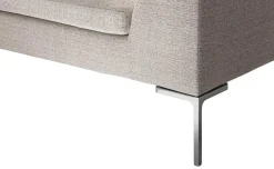 Eckiges Sofa Charles Stoff Chenille Elettra Bastfarben Beige Innenrahmen Stahlrohre Füße Aluminiumguss Mit Kissen