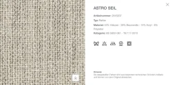 Eckiges Sofa Charles Stoff Rattier Seil Beige Innenrahmen Stahlrohre Füße Aluminiumguss Inklusive Kissen